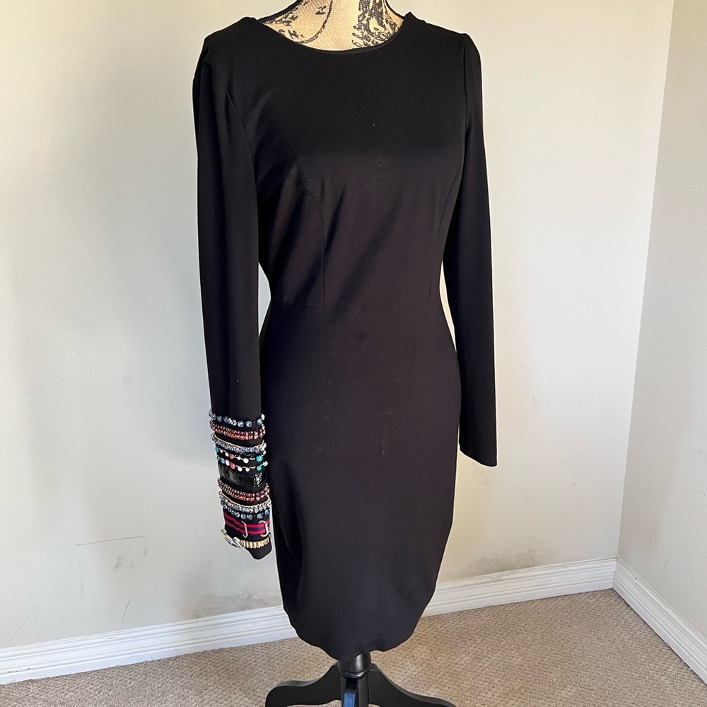 🖤SOLD🖤 Cynthia Rowley Black Long Embellished Sleeve Dress Size 6